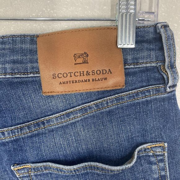 Scotch & Soda Amsterdams Blauw Ralston Shorts Mens 31 Denim Button Fly Stretch - Picture 11 of 16